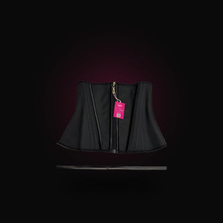 BLACKOUT SCULPT — faja corset en negro con etiqueta de Baddie Glam